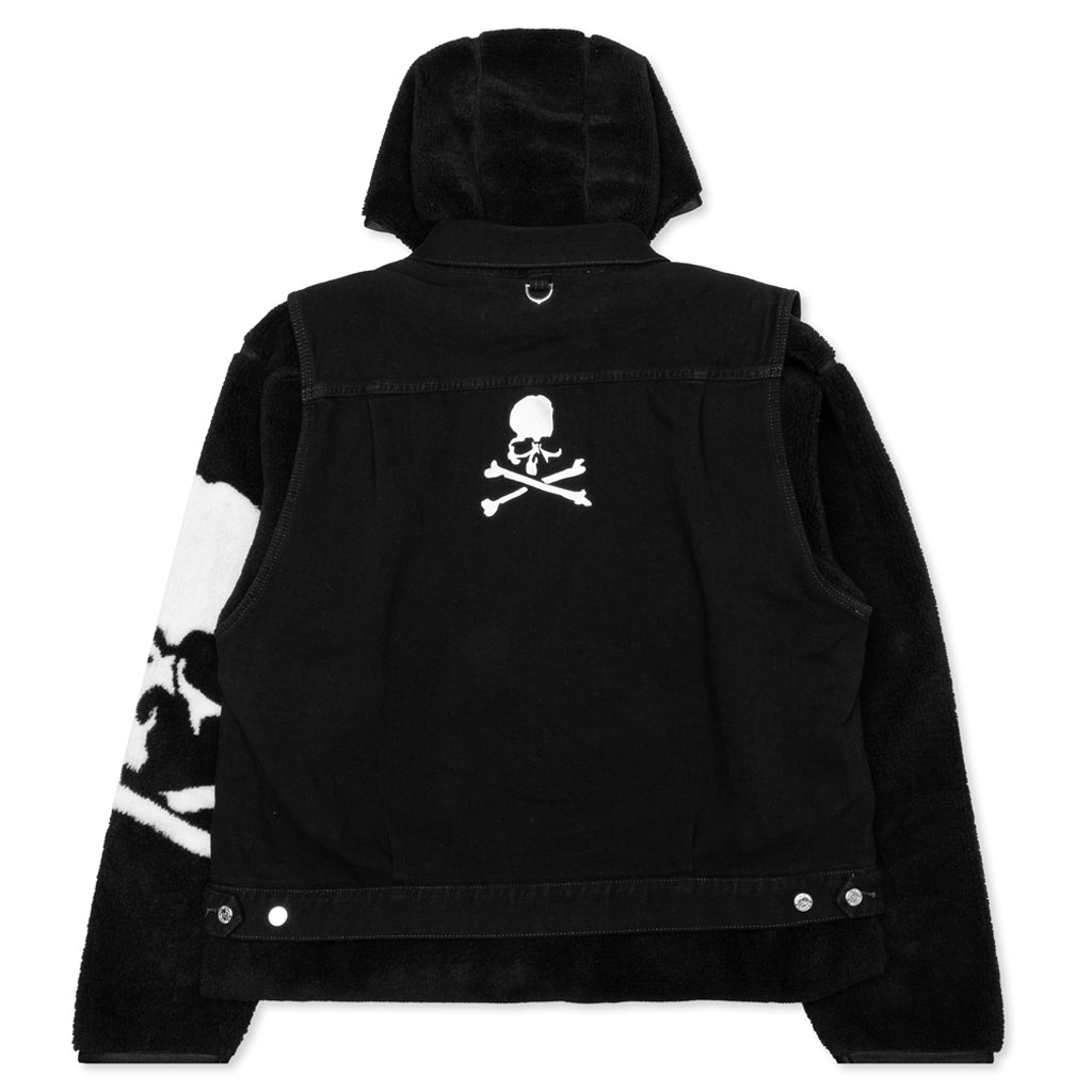 Shearling Denim Jacket - Black