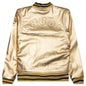 Metallic Leather Bomber - Gold