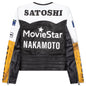 Movie Star Leather Jacket - Black/White/Yellow