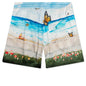 Butterfly Beach Silk Shorts - Blue Multi