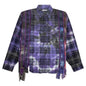 7 Cuts Tie Dye Zipped Wide Flannel Shirt - Assorted