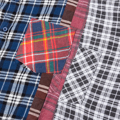 7 Cuts Wide Flannel Shirt - Red/Multi