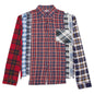 7 Cuts Wide Flannel Shirt - Red/Navy