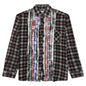 Ribbon Flannel Shirt - Black/Maroon