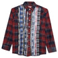 Ribbon Flannel Shirt - Brick/Navy