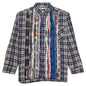 Ribbon Flannel Shirt - Navy/Oatmeal