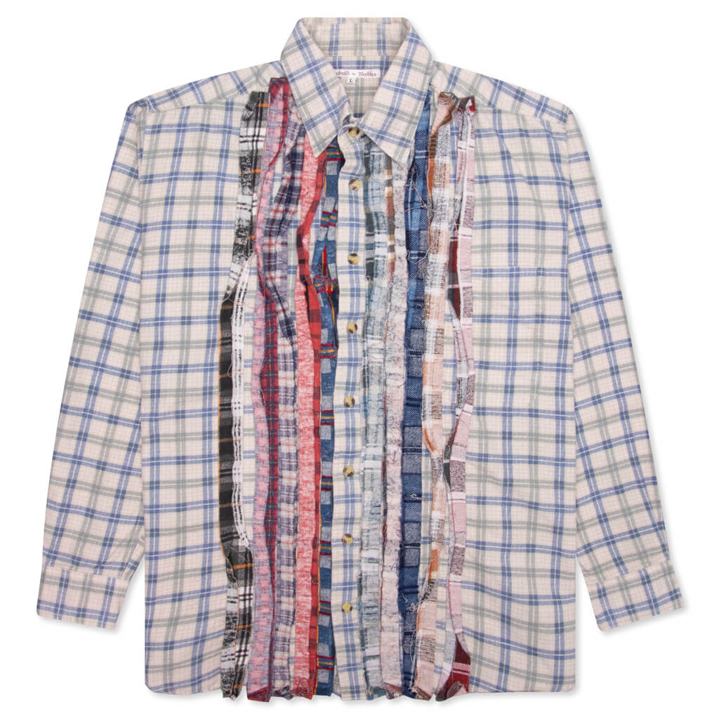 Ribbon Shirt - Off-White/Blue