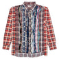 Ribbon Wide Flannel Shirt - Burgundy/Gold