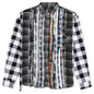 Ribbon Wide Flannel Shirt - Green/White