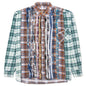 Ribbon Wide Flannel Shirt - Rust/Blue