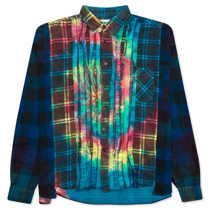 Ribbon Wide Flannel Shirt - Tie Dye