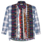 Ribbon Wide Flannel Shirt - Purple/Red