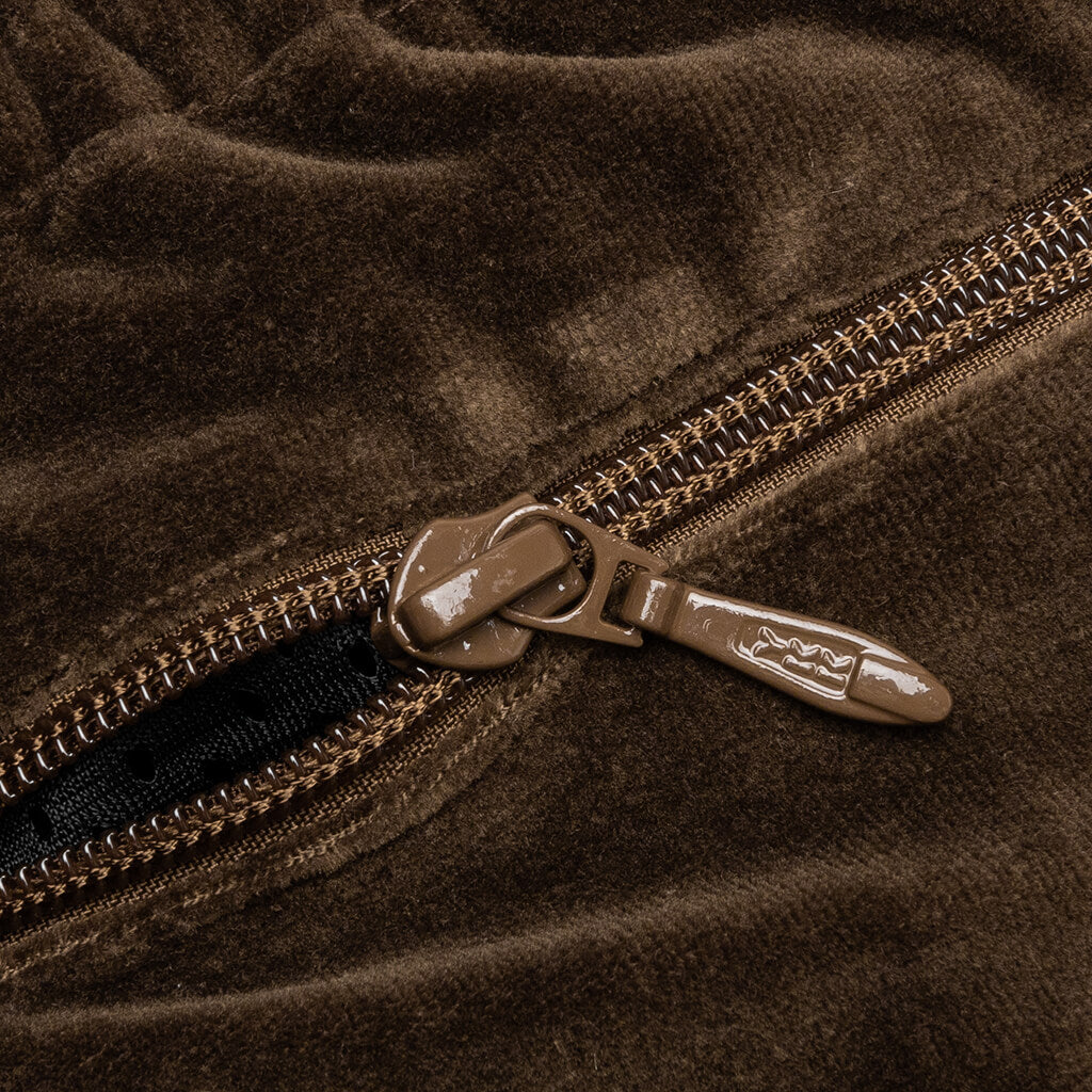 Velour Narrow Track Pant - Brown