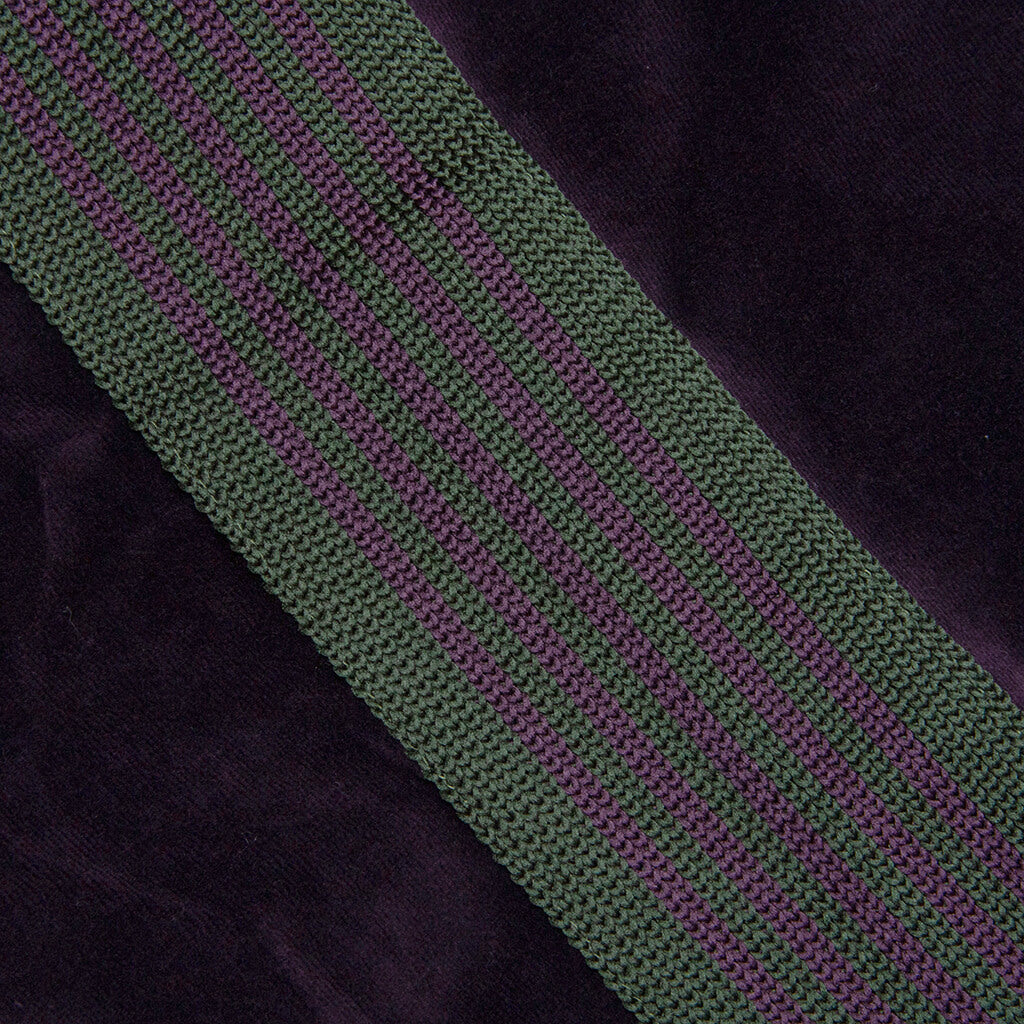 Velour Narrow Track Pant - Eggplant