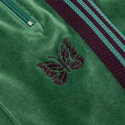 Velour Narrow Track Pant - Green