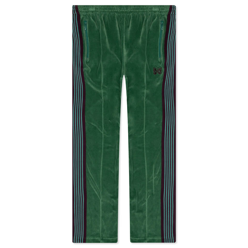 Velour Narrow Track Pant - Green