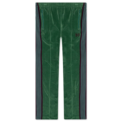 Velour Narrow Track Pant - Green