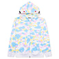 New Multi Camo 2nd Shark Full Zip Hoodie - White