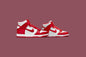 Dunk High (PS) - White/University Red