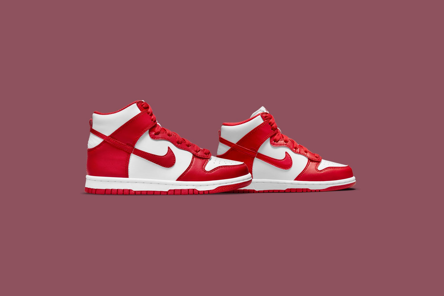 Dunk High (GS) - White/University Red