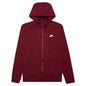 Sportswear Club Fleece Full-Zip Hoodie - Dark Beetroot/White