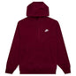 Sportswear Club Fleece Pullover Hoodie - Dark Beetroot/White