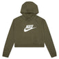 Sportswear Women's Essential Cropped Hoodie - Medium Olive/White