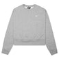 Women's Sportswear Essentials Fleece Crew - Dark Grey Heather/White
