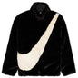 Women's Sportswear Faux Fur Jacket - Black/Fossil