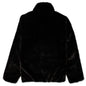 Women's Sportswear Faux Fur Jacket - Black/Fossil