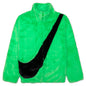 Women's Sportswear Faux Fur Jacket - Poison Green/Black