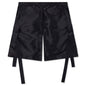 Belted Nylon Bermuda Cargo Shorts - Black