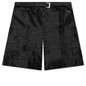 Belted Nylon Bermuda Cargo Shorts - Black