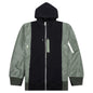 Nylon Twill X Sponge Sweat Hoodie - Navy/Khaki