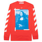 Blue Mona Lisa L/S Tee - Fiery Red/White