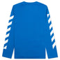 Girls Helvetica Diag L/S Tee - Blue/White