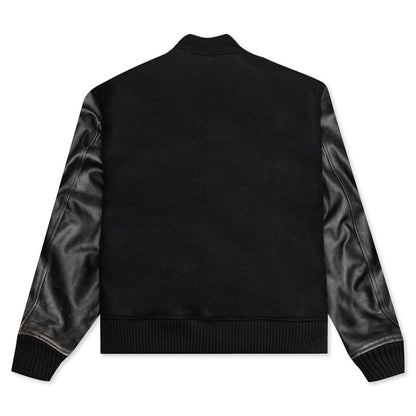 OW Patch Leather Sleeve Varsity - Black/Orange