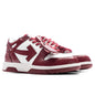 Out of Office Croco Print Leather - White/Burgundy