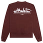 Paint Script Skate Crewneck - Barolo/White