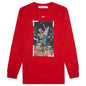 Pascal Print L/S Tee - Red/Light Blue