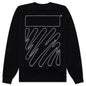 Wave Outl Diag Slim Crewneck - Black/White