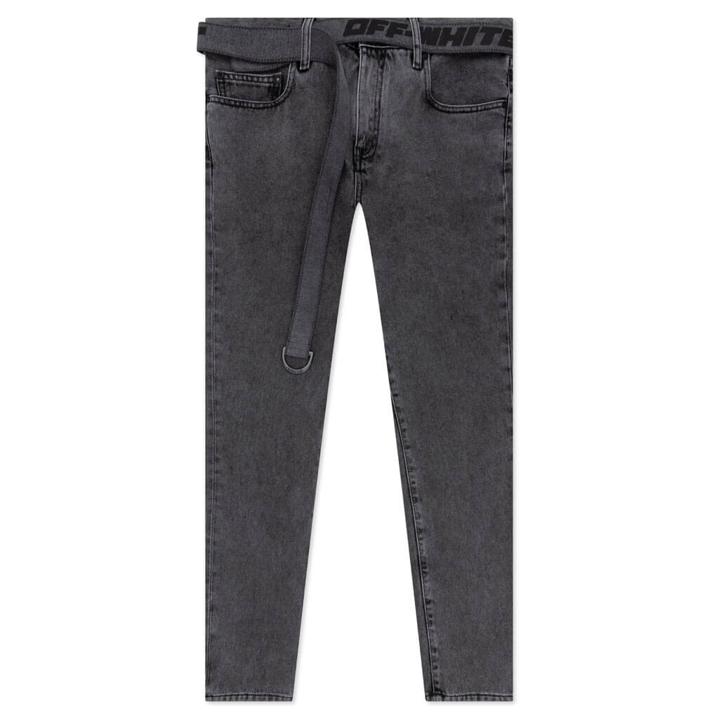 Industry Belt Skinny Jeans - Grey/Black