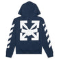 Diag Agreem Slim Zip Hoodie - Dark Blue/White