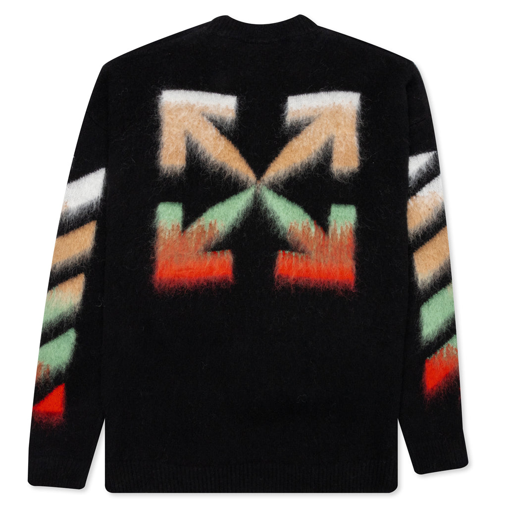 Diag Brushed Crewneck - Black/Multi