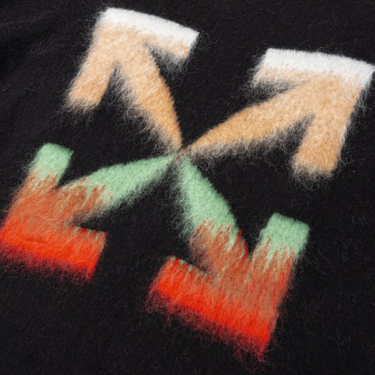 Diag Brushed Crewneck - Black/Multi