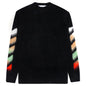 Diag Brushed Crewneck - Black/Multi