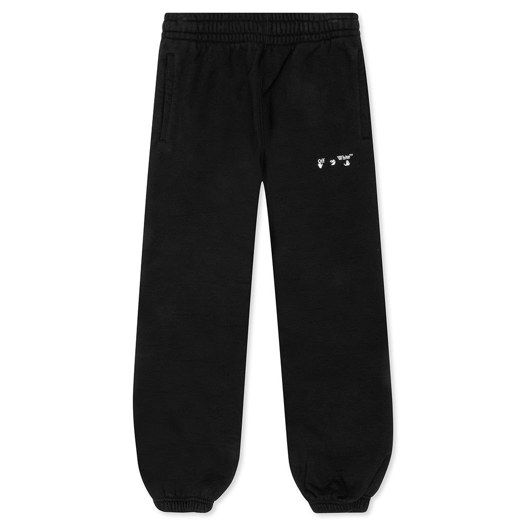 Diag OW Logo Shorten Sweatpant - Black/White