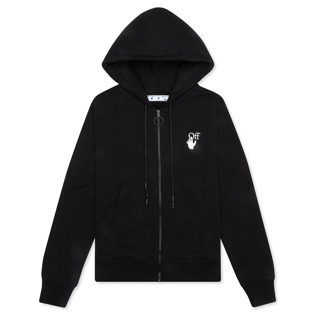 Pascal Arrow Slim Zip Hoodie - Black/White