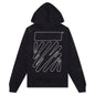 Wave Outline Diagonal Slim Hoodie - Black/White