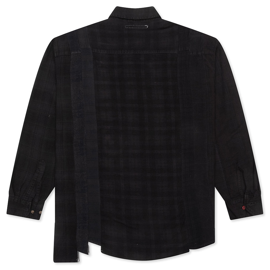 Over Dye 7 Cuts Shirt - Black